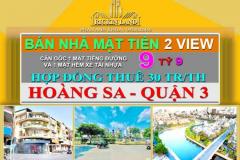 BÁN CĂN GÓC NHÀ MẶT TIỀN HOÀNG SA 75 M, QUẬN 3, HĐT 30tr/th, 9 TỶ9, 0933644449