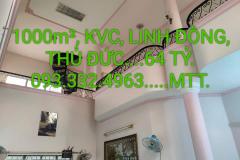 BÁN NHÀ MTT LINH ĐÔNG, THỦ ĐỨC, 1000m², nhỉnh 64 Tỷ, 2 TẦNG.093.332.4963