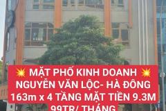 (Giá tốt) cho thuê nhà mặt phố Nguyễn Văn Lộc, Hà Đông 163m² x 4 tầng, MT 9.3m
