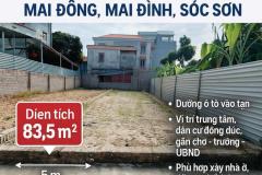 Bán đất đẹp vuông vắn – 83.5m² Song Mai Đông, Mai Đình, Sóc Sơn – Ô tô vào tận đất –
