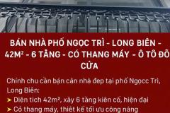 BÁN NHÀ PHỐ NGỌC TRÌ - LONG BIÊN – 42M² – 6 TẦNG – CÓ THANG MÁY – Ô TÔ ĐỖ CỬA