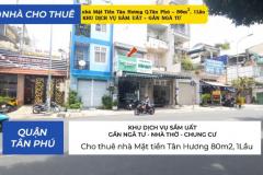 Cho thuê nhà Mặt tiền Tân Hương 80m2, 1Lầu - KHU DỊCH VỤ SẦM UẤT