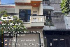 Bán gấp nhà 4x18m, 4 Tầng – Mặt tiền Thành Công, P. Tân Thành, Tân Phú – Chỉ 12.6 tỷ