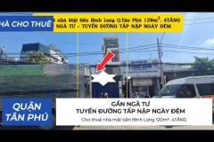 Cho thuê nhà mặt tiền Bình Long 120m², 4TẦNG - 18Triệu - GẦN NGÃ TƯ